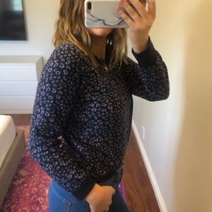 LOFT purple leopard-print sweater